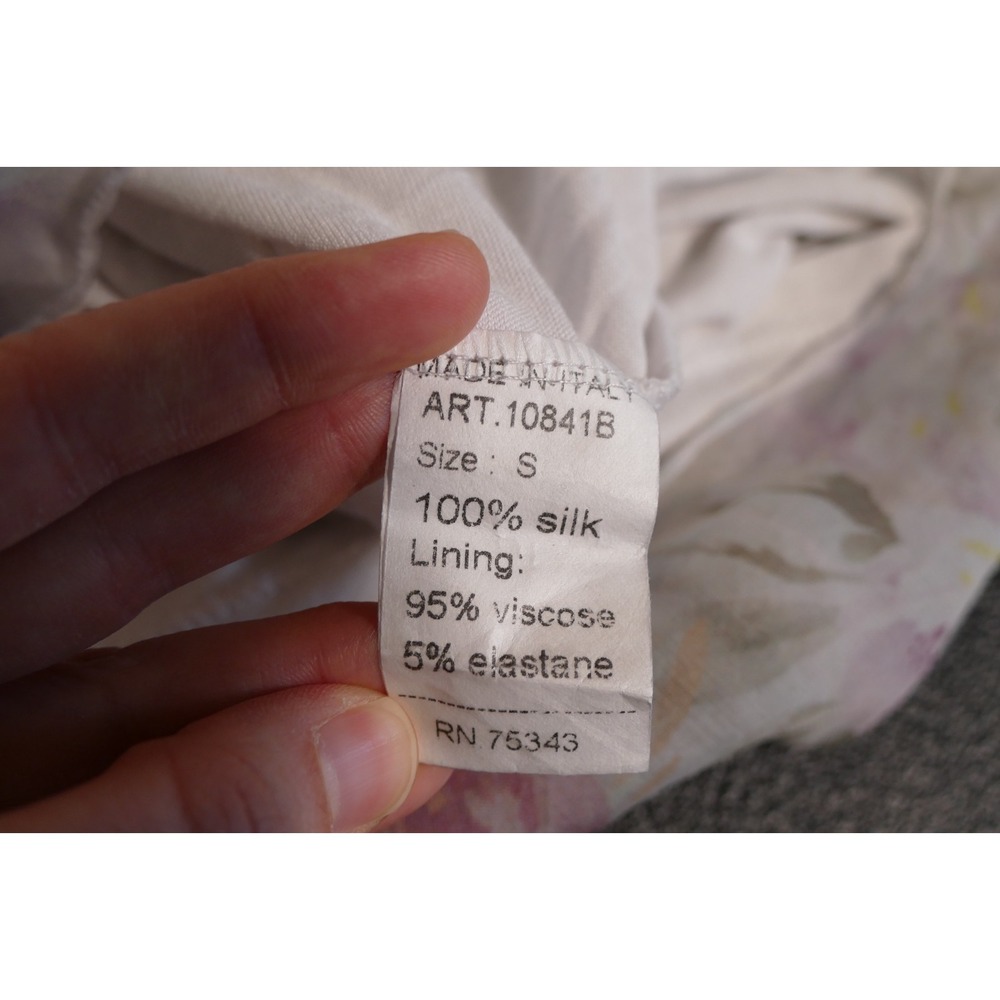 Viola Borghi Women Floral Made in Italy Silk Top Size S Dainty Romantic Ethereal - Picture 7 of 11